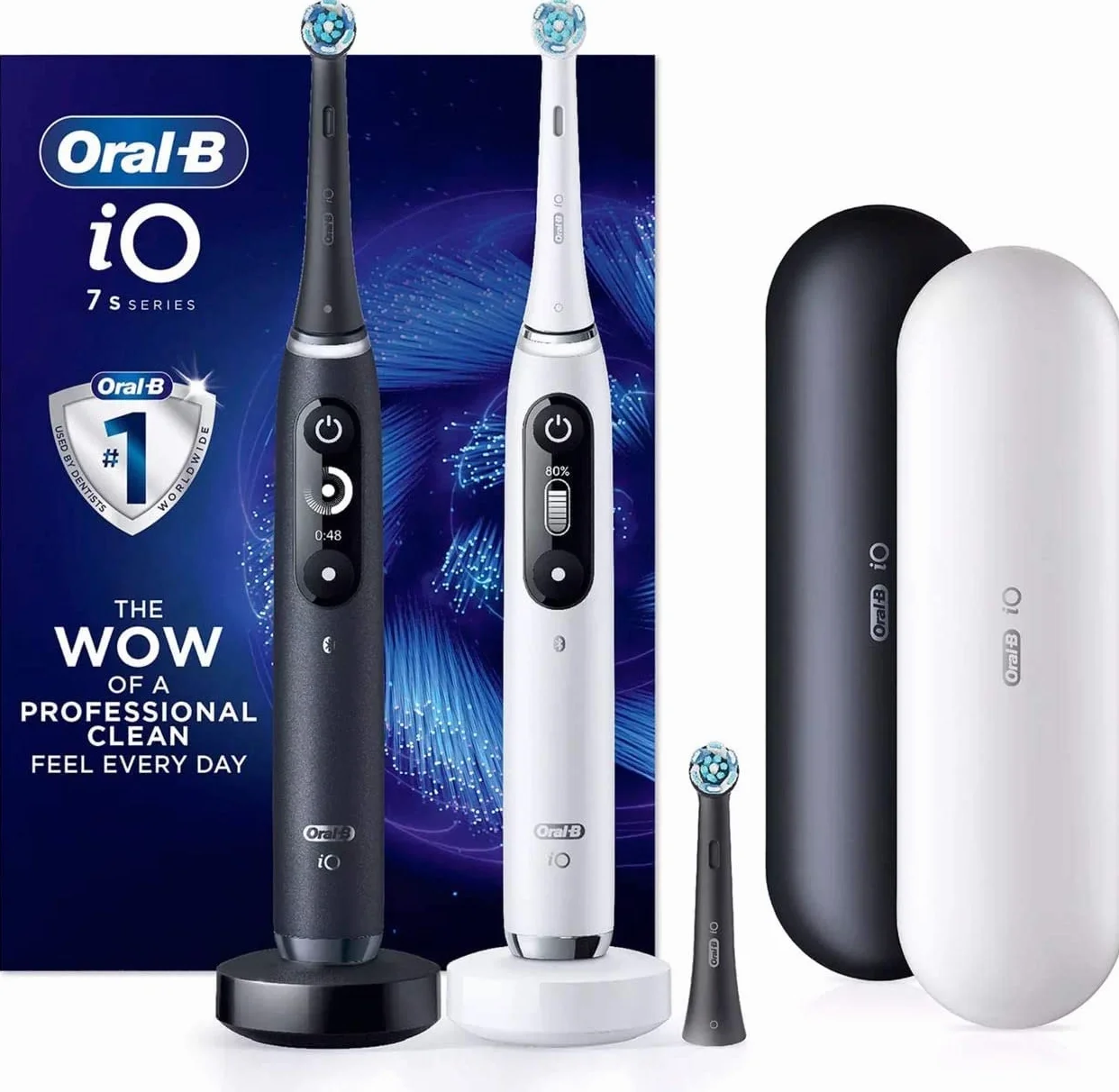 Rechargeable Toothbrush with 2 Handles, 2 Chargers, 3 Brush Heads and 2 Deluxe Travel Cases
