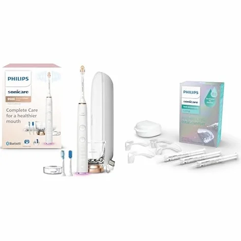 Sonicare DiamondClean Smart 9500 Electric Toothbrush (Rosegold) + the New Teeth Whitening Kit