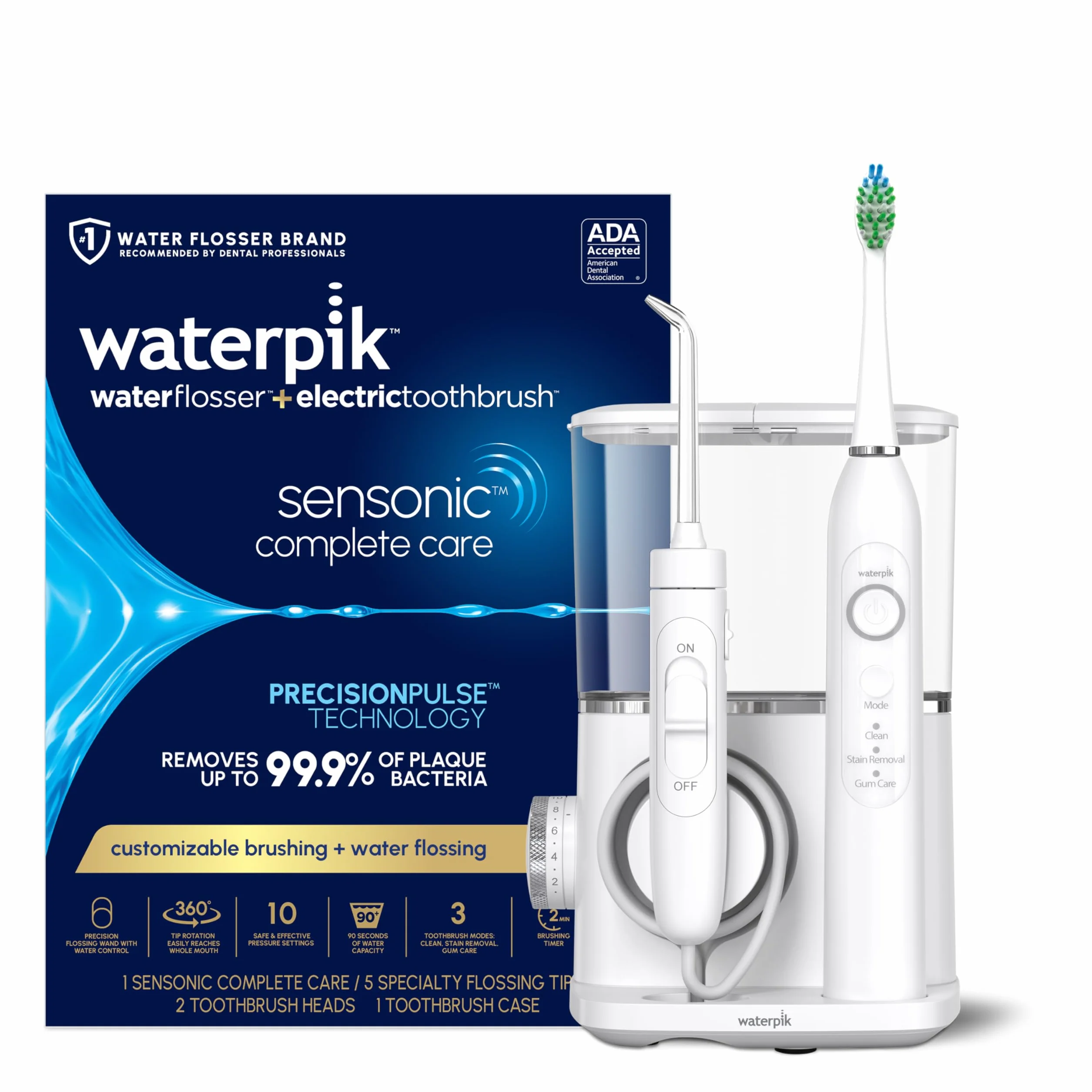 Sensonic Complete Care Water Flosser & Electric Toothbrush Combo
