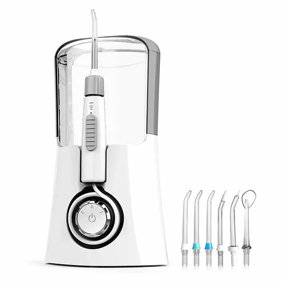 Electric Water Flosser, Cordless Dental Oral Irrigator - 3 Modes, 6 Tips (600ML, Waterproof Waterflosser)