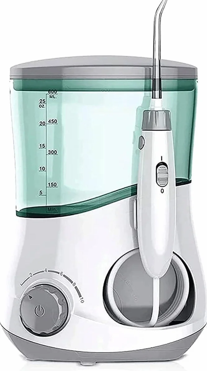 Electric Water Flosser, Cordless Dental Oral Irrigator with 6 Jet Tips & 360° Rotating Nozzle, Smart Timing Teeth Cleaning Tool for Home and Travel