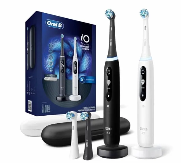 iO Series 7 Electric Toothbrush, Sapphire Blue & White Alabaster (2 Pack)