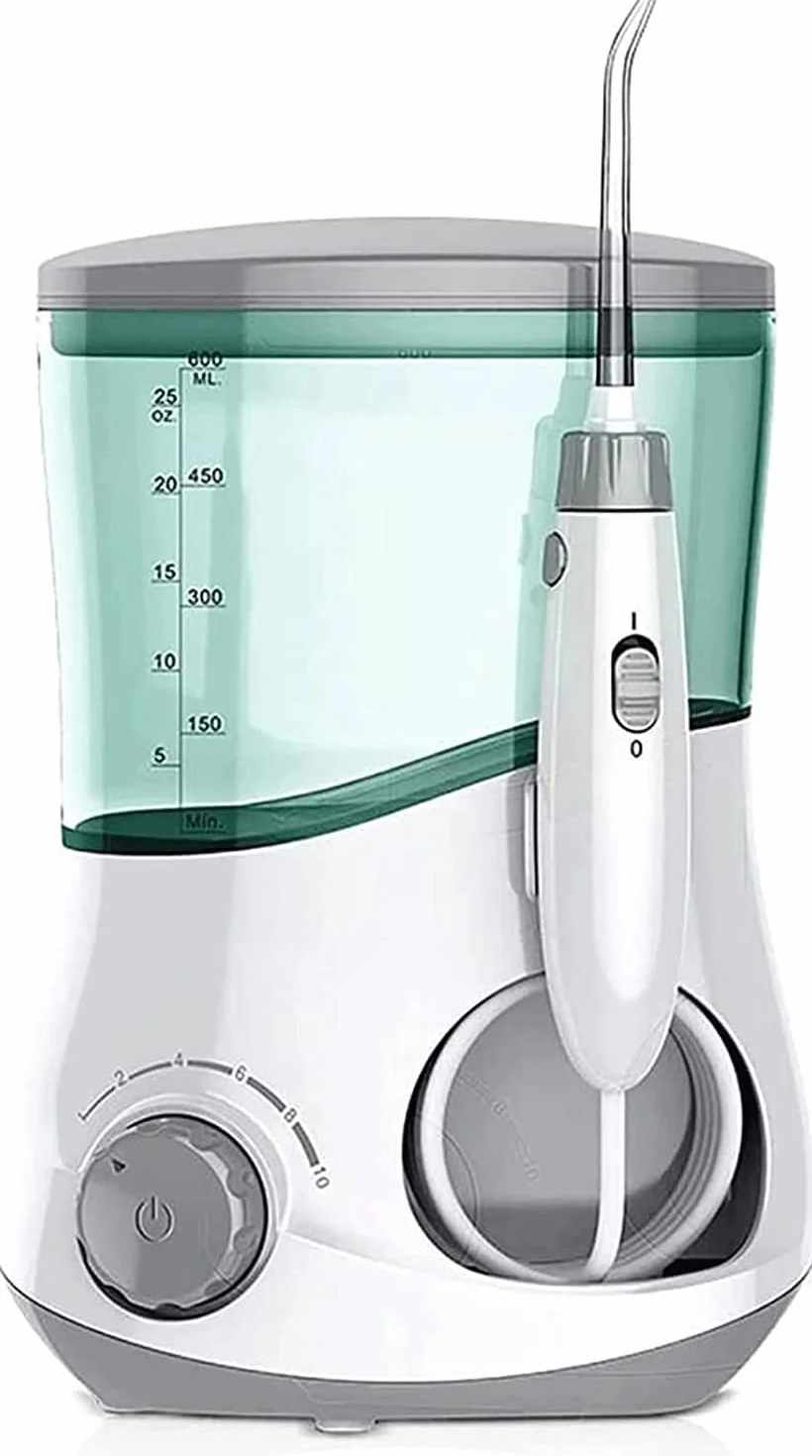 Portable Water Flossing Oral Irrigator, Smart Timing Oral Dental Irrigator, Electric Teeth Cleaner with 360° Rotating Nozzle & 6 Jet Tips, for Home, Travel