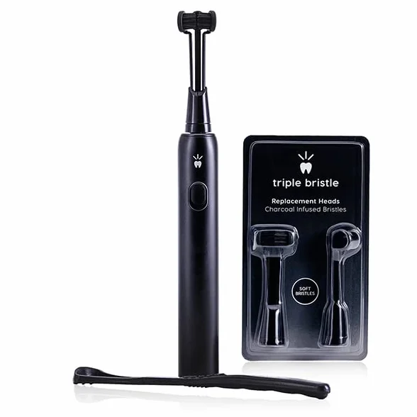 MAX 3-Sided Sonic Toothbrush and Replacement Heads Bundle